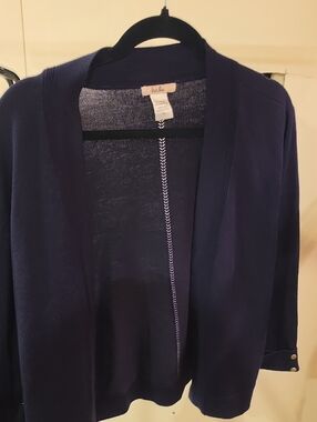 Kensie Navy Open-Front Lightweight Cardigan